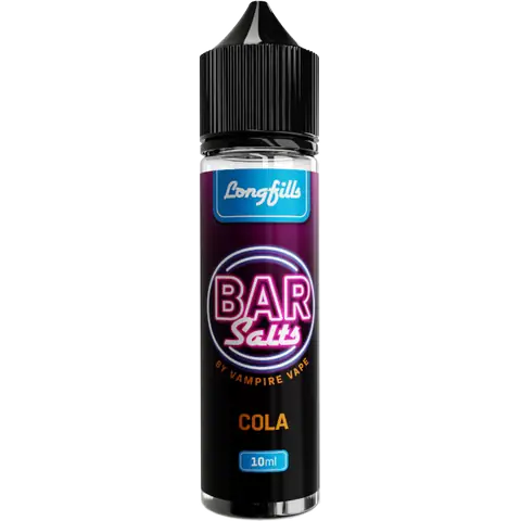 vampire vape bar salts cola longfill bottle on clear background